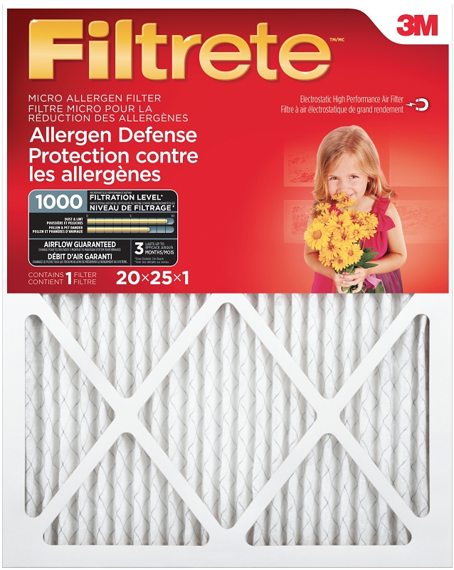 Filtrete 9803DC-6 Air Filter, Pleated, 1 in Thick, 25 in L, 20 in W, 11 MERV, 1000 um MPR