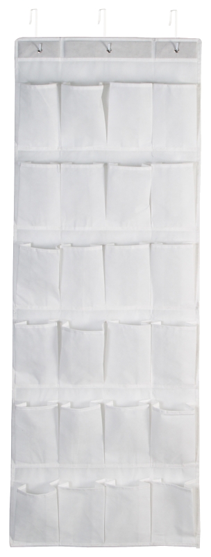 Honey-Can-Do SFT-01575 Shoe Organizer, 19 in W, 57 in H, Fabric, White