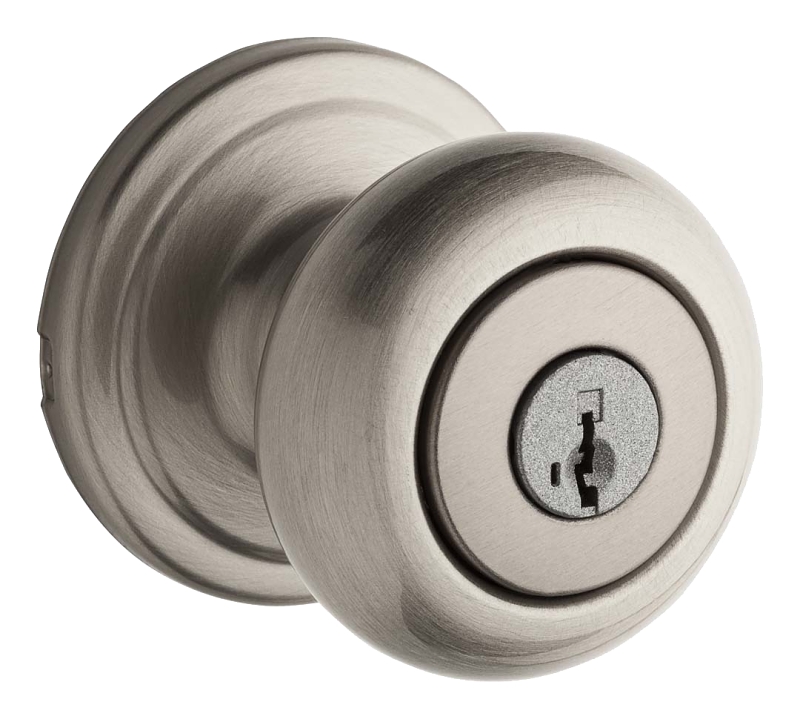Weiser Troy Series GA531 T15 SMT MS Entry Door Knob, 2-1/16 in Dia Knob, Satin Nickel
