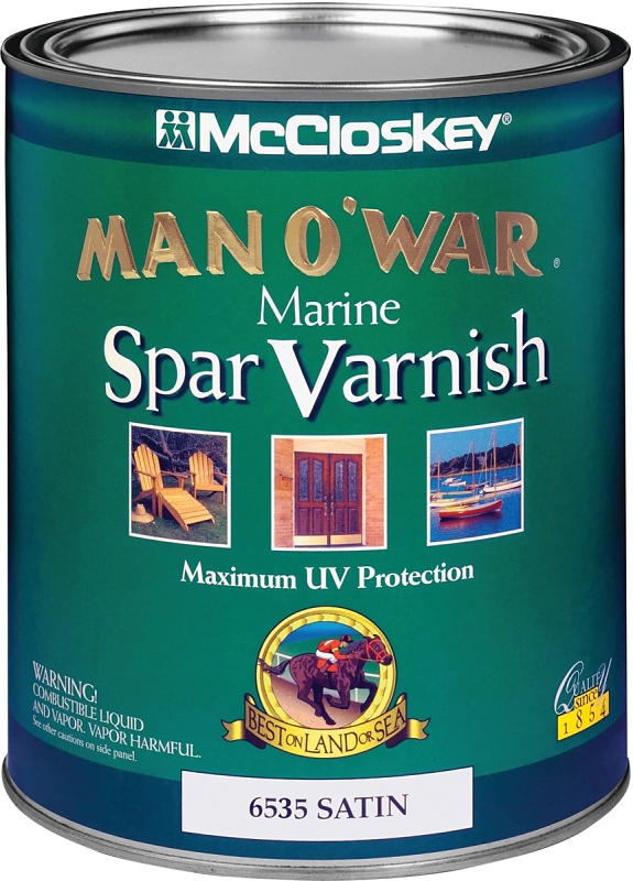 McCloskey Man O'War 80-6535 Series 080.0006535.005 Marine Spar Varnish, Satin, 1 qt