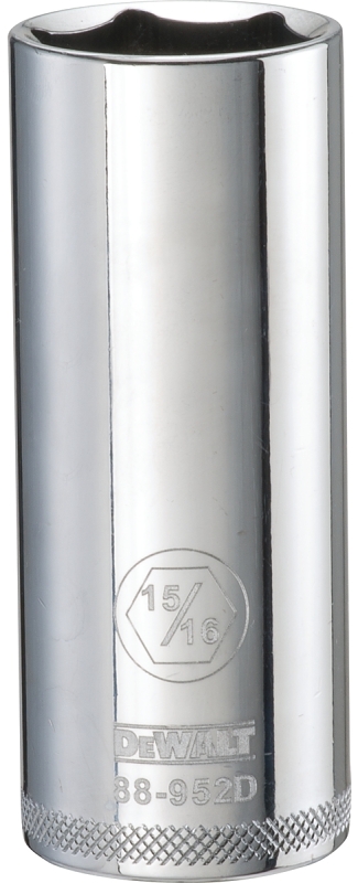 DeWALT DWMT88952OSP Drive Socket, 15/16 in Socket, 1/2 in Drive, 6-Point, Vanadium Steel, Polished Chrome