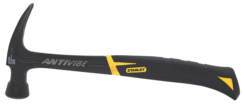 STANLEY Anti-Vibe Series 51-165 Nail Hammer, 20 oz Head, Rip Claw, Smooth, Oversized Strike Head, Steel Head
