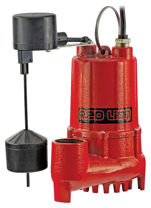 Red Lion 14942745 Sump Pump, 3350 gph, 1-Phase, 4.4 A, 115 V, 1/3 hp, 1-1/2 in Outlet, 25 ft Max Head, Cast Iron