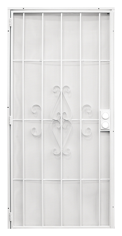 Precision Regal Series 3818WH2668 Door Screen, 80 in L, 30 in W, Steel, White