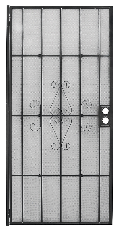 Precision Regal Series 3818BK2668 Door Screen, 80 in L, 30 in W, Steel, Black