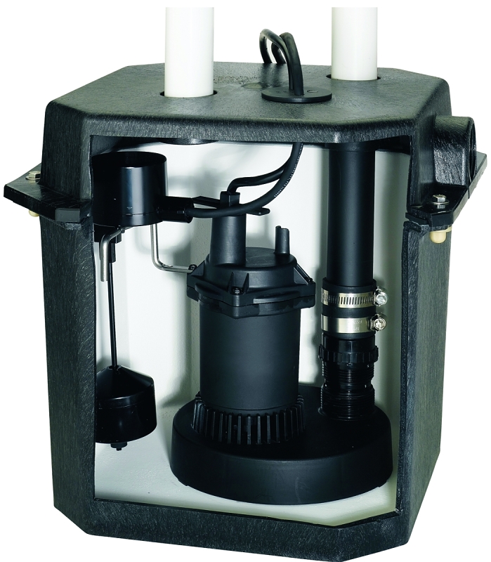 Flotec FP0S1800LTS Self-Contained Sink Pump System With 1/4 hp Sump Pump, 2880 gph, 115 VAC, 8.5 A, 60 Hz, 8 ft L Cord