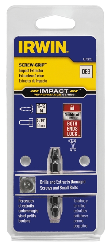IRWIN Impact SCREW-GRIP 1876223 Double-Ended Screw Extractor, HSS