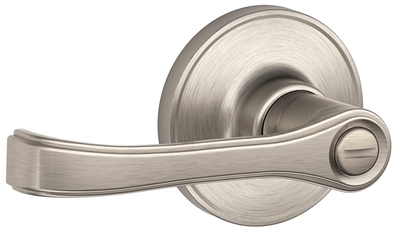 Schlage J Series J40TOR619 Privacy Lever, Mechanical Lock, Satin Nickel, 3 Grade, 7/8 in Housing Dia, Metal, Residential