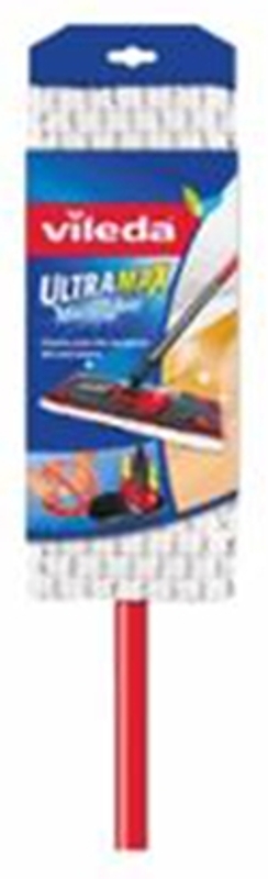 Vileda UltraMax 121228 Flat Mop, Gray/Red/White
