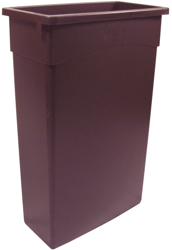Continental Commercial 8322BN Trash Receptacle, 23 gal, Plastic, Brown