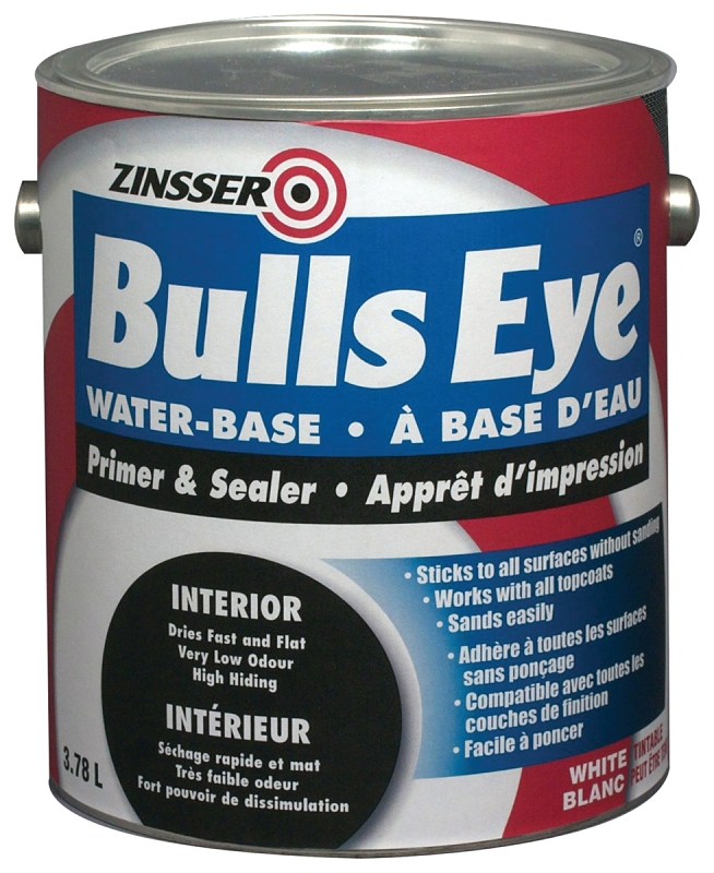 Zinsser 254067 Primer Sealer, Flat, White, 3.78 L