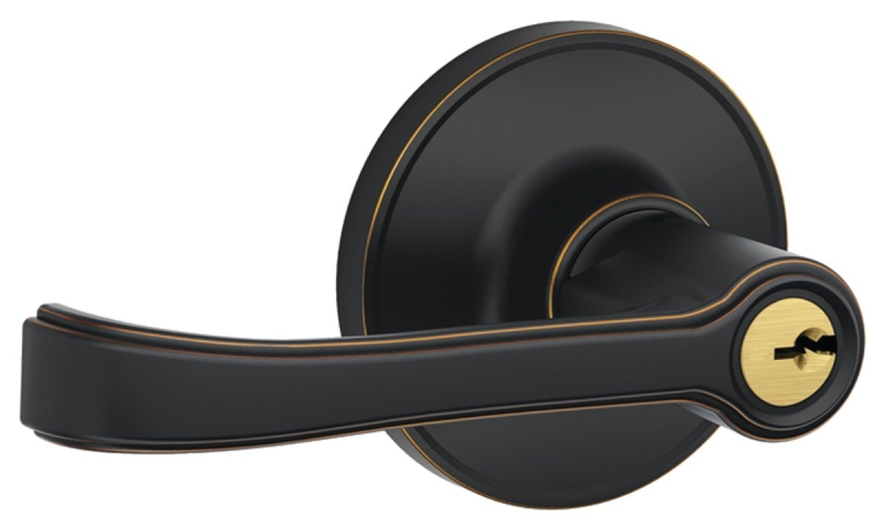 Schlage J Series J54 TOR 716 Entry Lever, Mechanical Lock, Aged Bronze, Metal, Residential, 3 Grade, 1-Cylinder