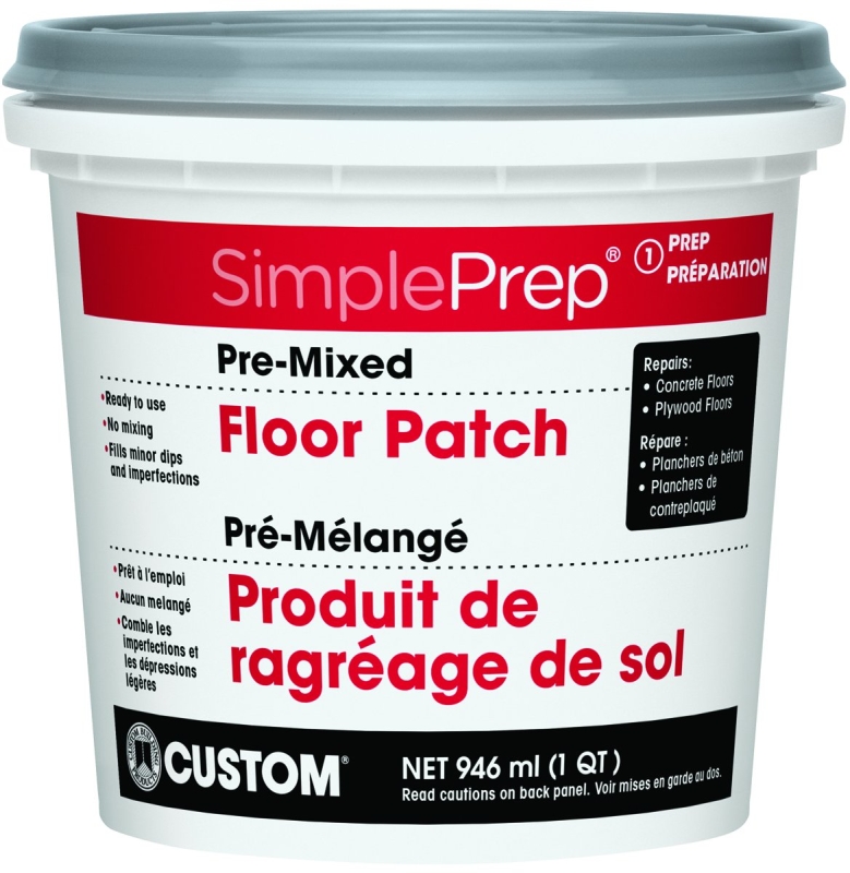 Custom CFPQT Pre-Mixed Floor Patch, Gray, 1 qt Pail