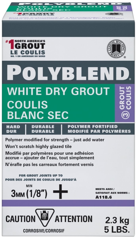 Custom Polyblend CPBWDG5-4 Non-Shrinking Dry Grout, White, 5 lb Box