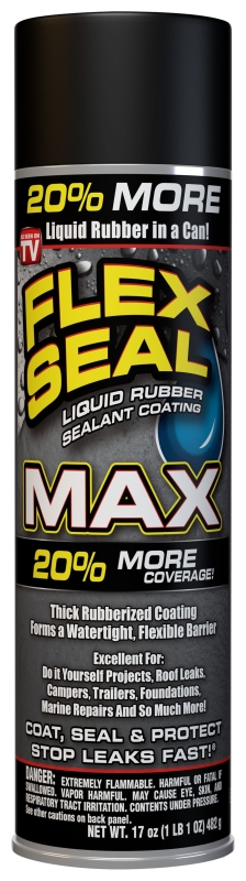 Flex Seal FSMAXBLK24 Rubberized Spray Coating, Black, 17 oz, Can