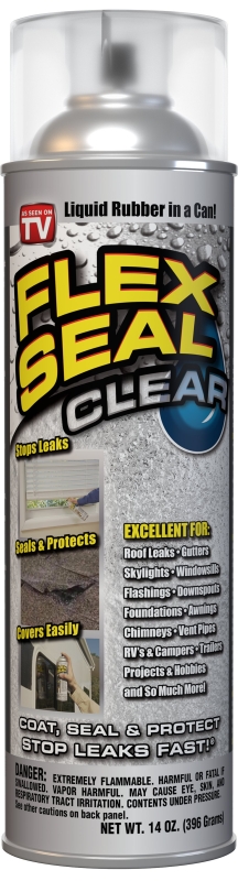 Flex Seal FSCL20C Rubberized Spray Coating, 12 sq-ft Coverage Area, Clear, 14 oz Can