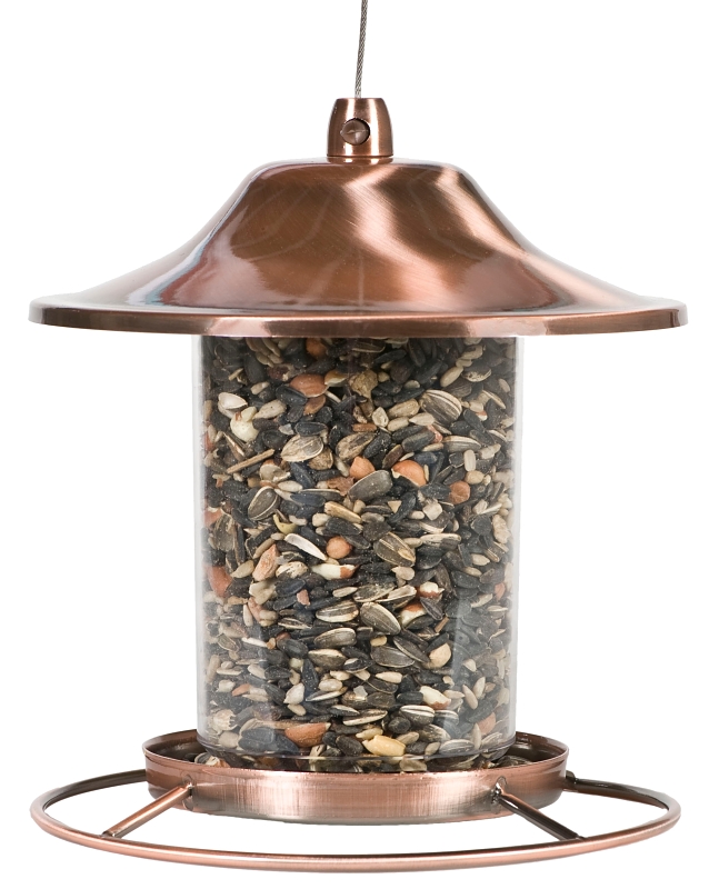 Perky-Pet 312C Panorama Bird Feeder, Perch, 2 lb, Copper, Antique
