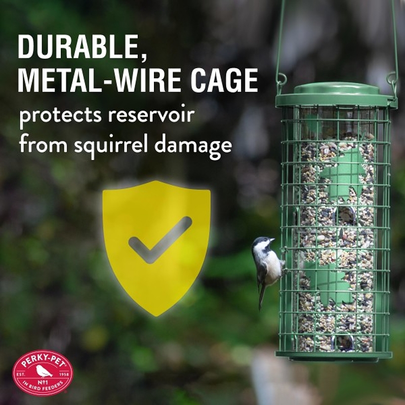 Perky-Pet Squirrel Stumper 114G Bird Feeder, 12.9 in H, 3 lb, Metal/Plastic, Powder-Coated