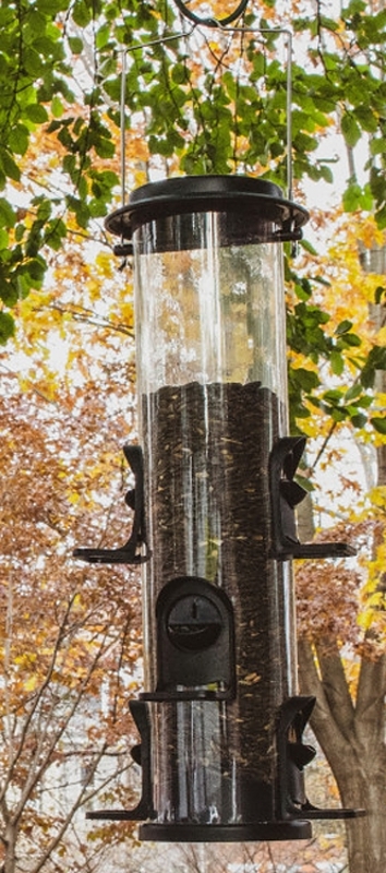 Perky-Pet 3266 XL Tube Feeder, 17-3/4 in H, 4 lb, Plastic, Black/Clear, Hanging Mounting