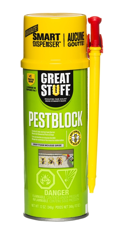 Great Stuff 99112843 Insulating Foam Sealant, Gray, 8 hr Functional Cure, 40 to 100 deg F, 12 oz