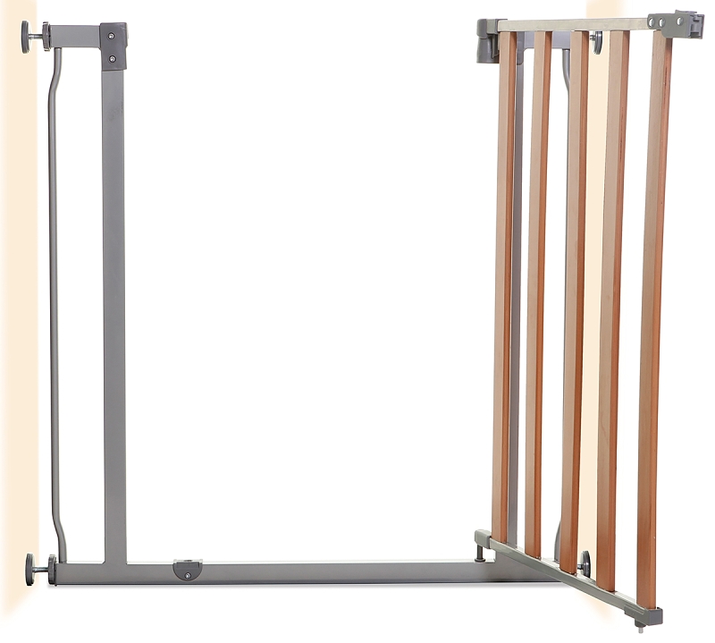 North States WoodCraft Steel 5347 Auto-Close Toddler Gate, Steel/Wood, Brown/Dark Brown, 30 in H Dimensions