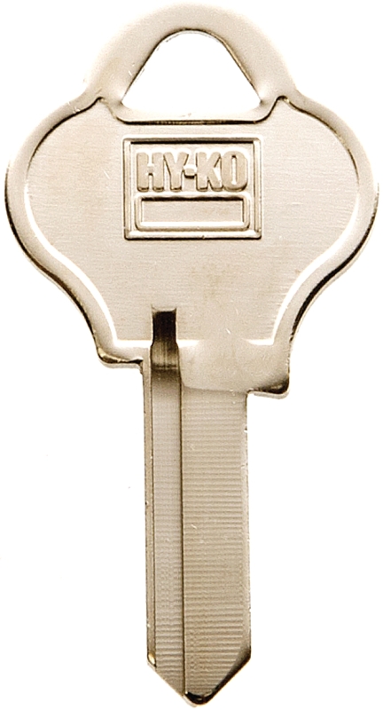 Hy-Ko 11010PA1 Key Blank, Brass, Nickel, For: Pado Cabinet, House Locks and Padlocks