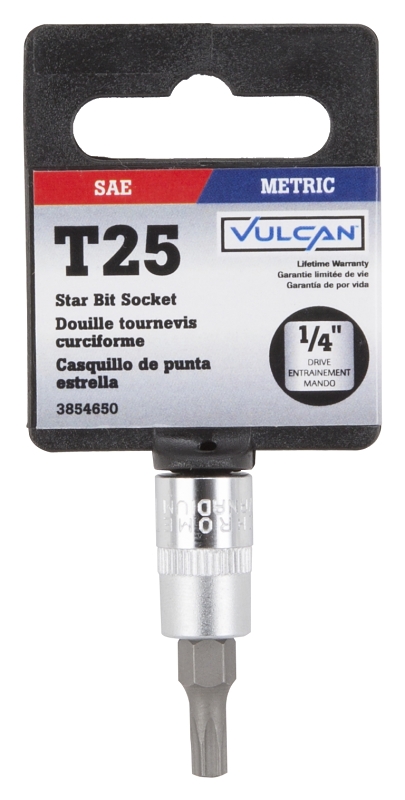 Vulcan 55050029SD Star Bit Socket, T25 Tip, Chrome