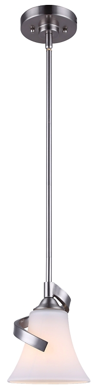 Canarm RUE Series IPL587A01BN Pendant Light, 1-Lamp, Metal Fixture, Brushed Nickel Fixture
