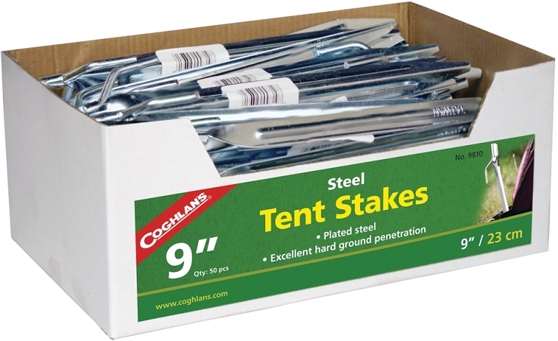 COGHLAN'S 9810 Tent Stake, 9 in L, Steel