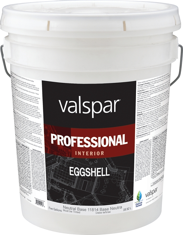 Valspar 11800 Series 118145GAL Latex Eggshell Paint, Velvet, Neutral Base, 5 gal Pail