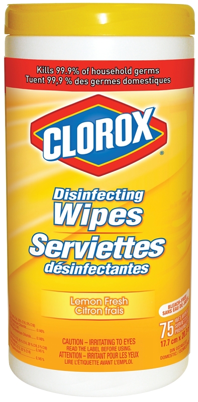 Clorox 01608PAK2 Disinfecting Wipes, Crisp Lemon, White