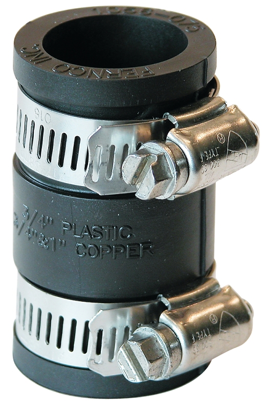 FERNCO P1056-075 Flexible Coupling, 3/4 in, PVC, SCH 40 Schedule, 4.3 psi Pressure