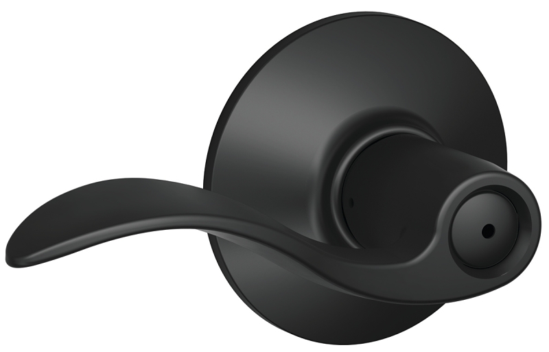 Schlage F Series F40ACC622 Privacy Lever, Mechanical Lock, Matte Black, Metal, 2 Grade, Residential, 7/8 in Housing Dia