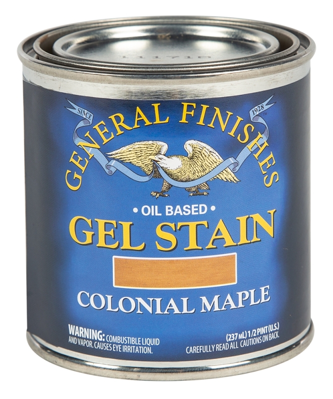 General Finishes CMH Stain, Colonial Maple, Gel, Liquid, 1/2 pt, Can