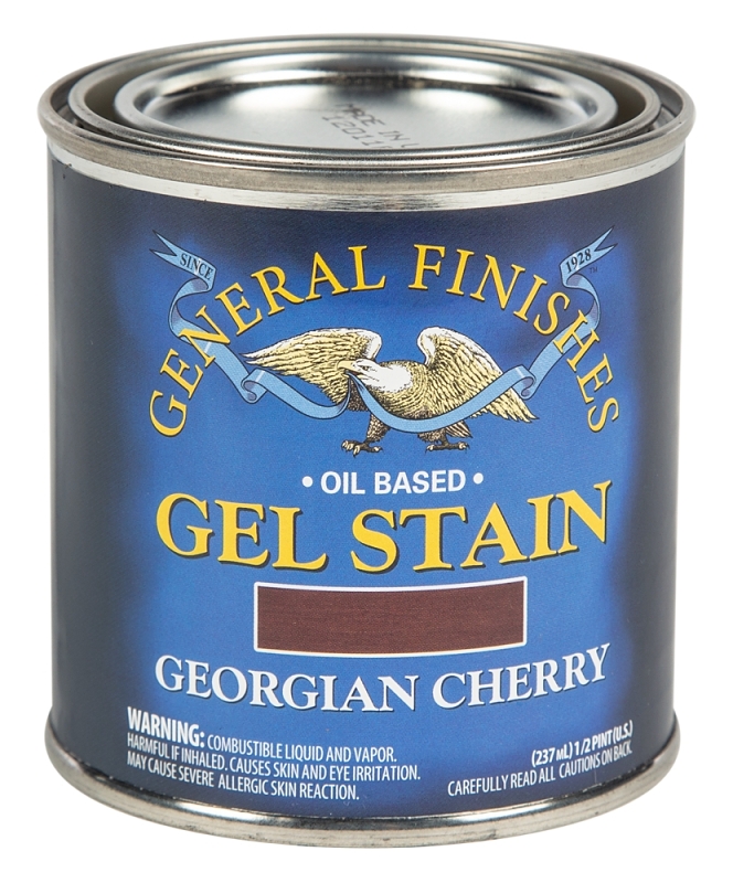General Finishes GCH Stain, Georgian Cherry, Gel, Liquid, 1/2 pt, Can