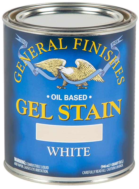 General Finishes WQA Stain, White, Gel, Liquid, 1 qt, Can