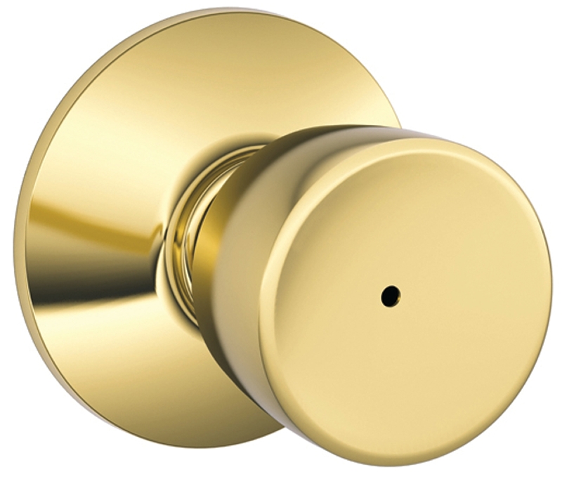 Schlage F40 BEL 605 Privacy Lockset, 2 in Dia Knob, 2.38 in L x 2.75 in W x 2.75 in H Dimensions, Tulip Design, Metal