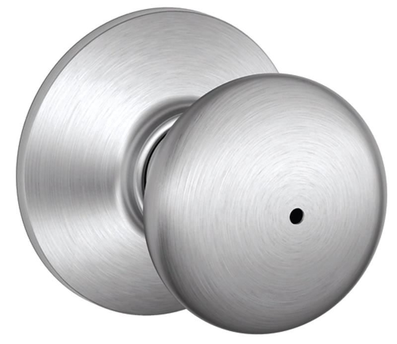 Schlage Plymouth Series F40CSVPLY626 Privacy Lockset, 2.31 in L x 2.75 in W x 2.75 in H Dimensions, Satin Chrome