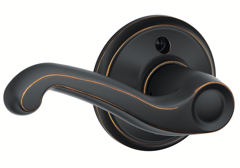 Schlage F Series F170FLA716LH Left Hand Dummy Lever, Aged Bronze, Metal, Mechanical Lock, Residential, Left Hand