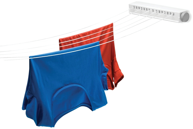 Honey-Can-Do DRY-01626 Adjustable Clothesline, 16-1/2 in L, Nylon, Gray/White