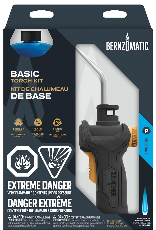BernzOmatic WK3505 CAN Torch Kit, Includes: 14.1 oz Propane Cylinder, TS3500 Torch
