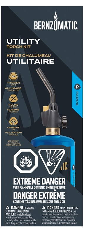 BernzOmatic WK2301 CAN Torch Kit, Includes: 14.1 oz Fuel Cylinder, Utility Torch