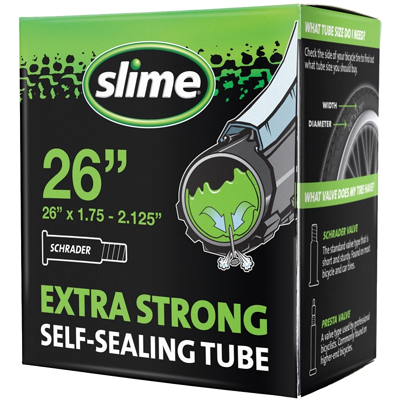 Slime 30045 Bike Tube, 26 x 2-1/8 in Dimensions, Self-Sealing