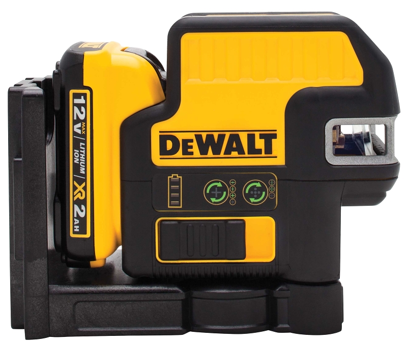 DEWALT DW0825LG Cross Line Laser Kit, 165 ft, 1/8 in at 30 ft Accuracy, 5-Beam, 5-Dot, 2-Line, Green Laser