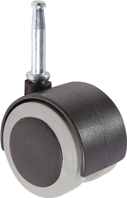 Shepherd Hardware 3911B Twin Wheel Caster, 2 in Dia Wheel, 75 lb Load, Thermoplastic Rubber, Black/Gray