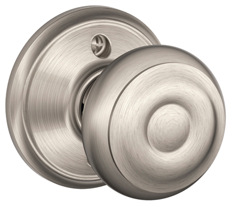 Schlage F170VGEO619 Dummy Knob, Knob Handle, Round Design, Satin Nickel, Metal, Residential