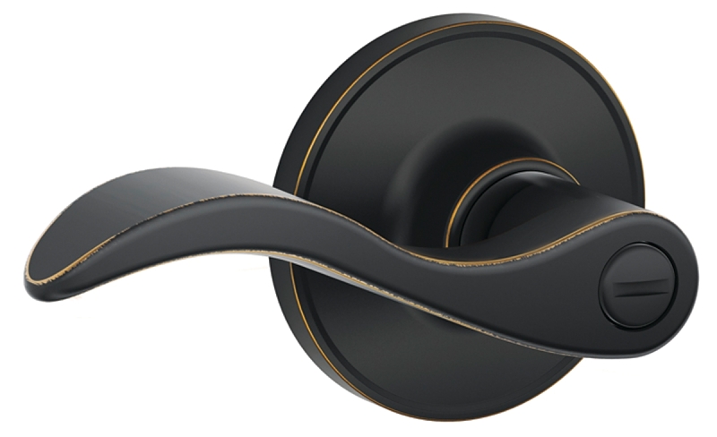 Schlage J Series J40SEV716 Privacy Lever, Mechanical Lock, Aged Bronze, Metal, Residential, 3 Grade, 7/8 in Housing Dia