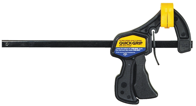 Irwin QUICK-GRIP 1964742 One-Handed Mini Bar Clamp, 140 lb, 6 in Max Opening Size, 2-7/16 in D Throat, Resin/Steel Body