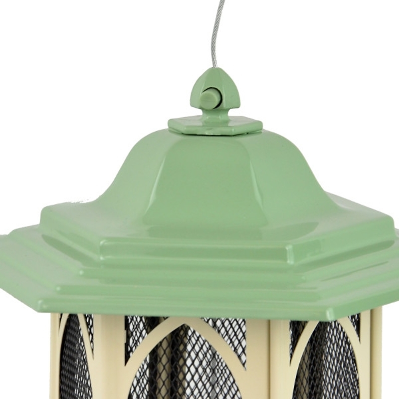 Perky-Pet GAZ01 Bird Feeder, Gazebo, 3.5 lb, Mixed Seed, Metal/Plastic, Pistachio Green, Hanging Mounting