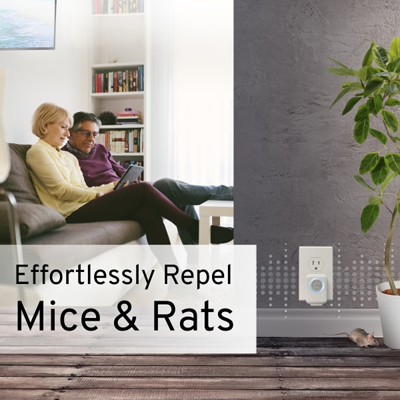 Victor CM752PS Rodent Repellent, Plug-In, 400 sq-ft Coverage, 1.69 in L, 1-3/4 in W, 2.63 in H, Repels: Mice, Rats